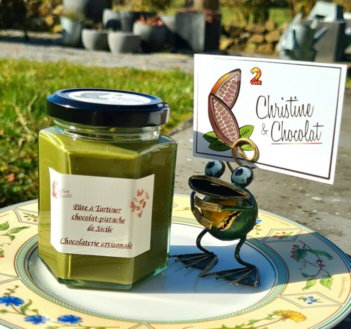 Pâte à tartiner - Le blanc pistache - Christine & Chocolat