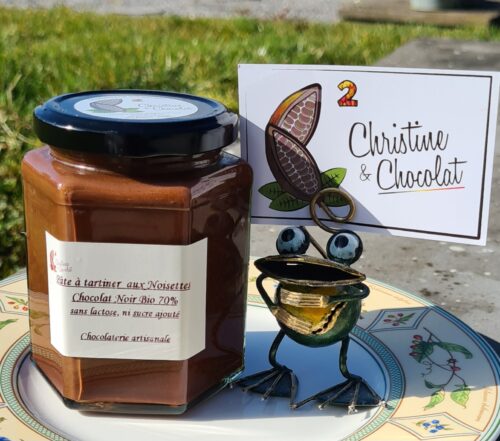 Pâte à tartiner - Le noir bio et noisettes - Christine & Chocolat