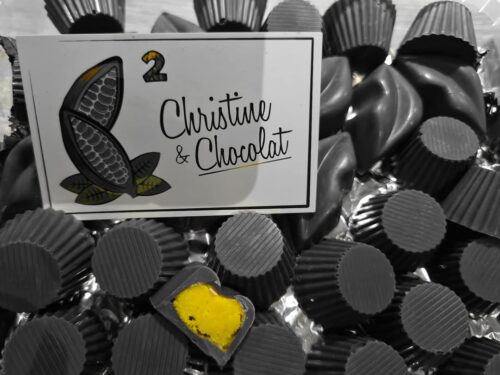 Le curcuma, enrobage chocolat noir - Christine & Chocolat