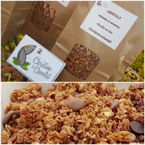 Le granola au chocolat au lait, noisettes et amandes - Christine & Chocolat