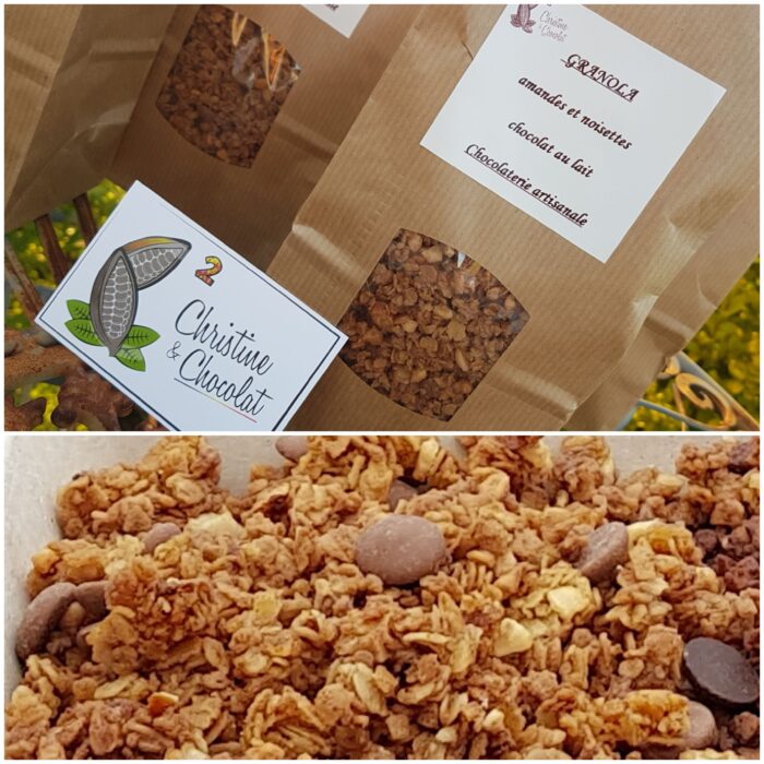 Le granola au chocolat au lait, noisettes et amandes - Christine & Chocolat