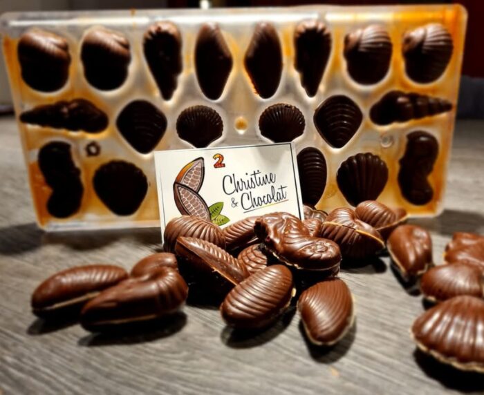 Le fruit de mer - Praliné, enrobage chocolat au lait - Christine & Chocolat