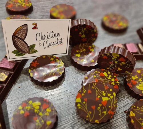 Rondelles au praliné, enrobage chocolat au lait - Christine & Chocolat