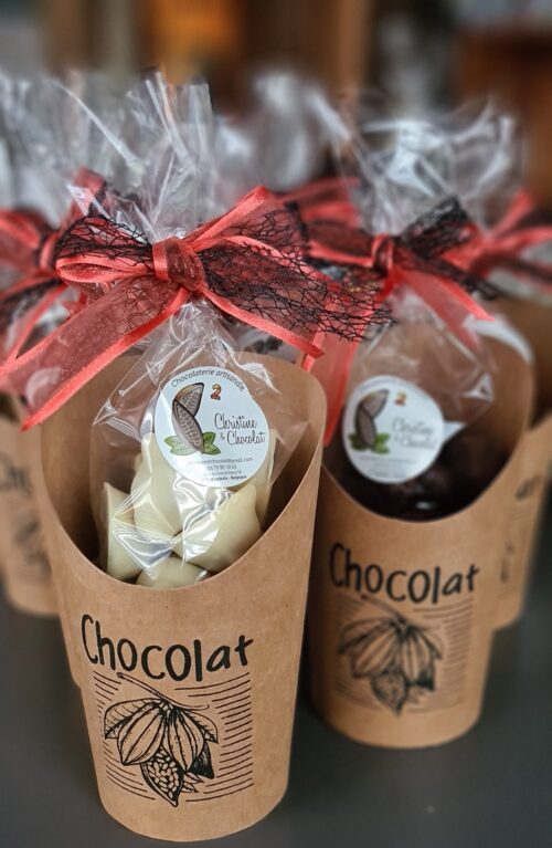 Le cornet "chocolat" et ses pralines