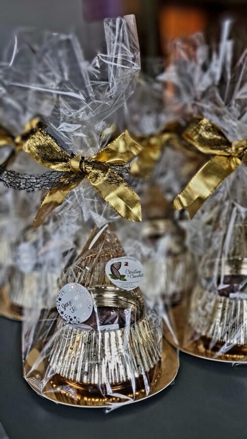 Bonbonnière sapin or métallisé et ses fruits de mer
